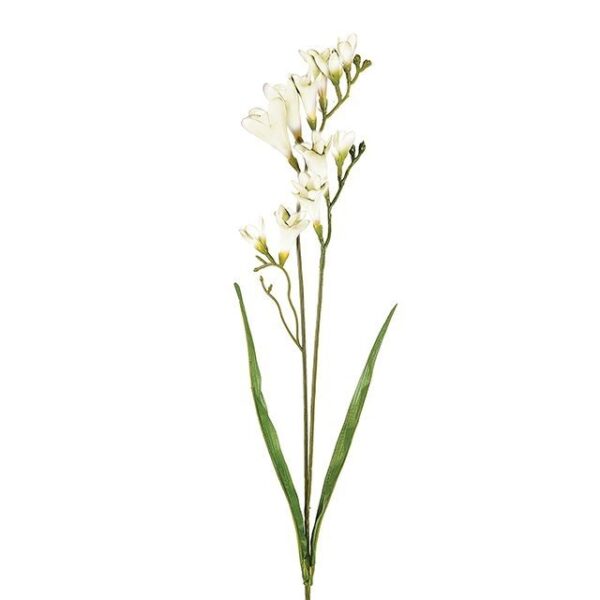 Artificial Silk Flowers Freesia Cream Pack x12 Stems