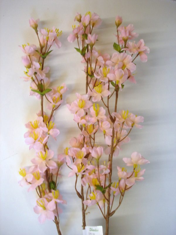 Pack x12 Stems Pink Silk Cherry Blossom Artificial Silk Flowers