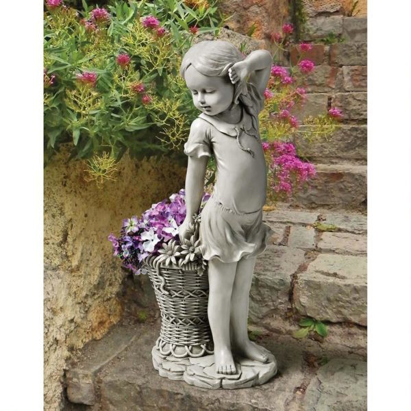 New Design Toscano 'Frances The Flower Girl' Garden Statue / Ornament