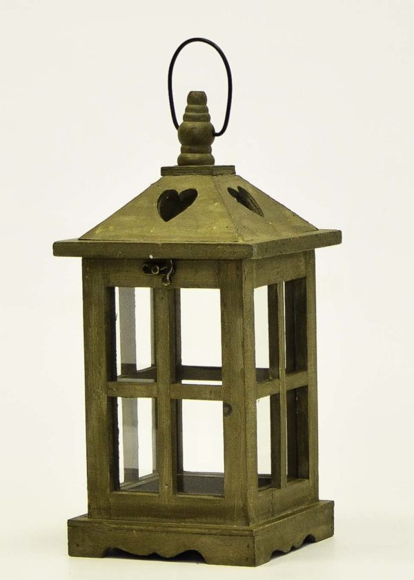 New Set x2 Lanterns Wooden 21"/14" Home & Garden Lighting