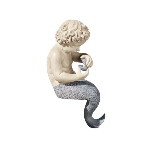 Design Toscano The Ocean's Little Treasures Merman Sitting Sculpture Ornament