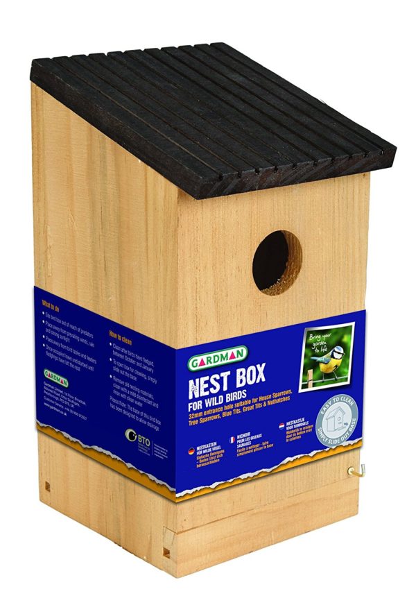 New Gardman Wooden Wild Bird Nest Box Wild Bird Care A04379 Offer!
