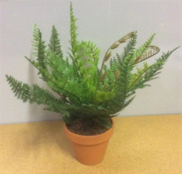 New Small Ladder / Leather Fern Bush Artificial Synthetic Pot Plant 20cm