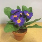 New Artificial Primrose 'Potted' Artificial Silk Plant 19cm Blue