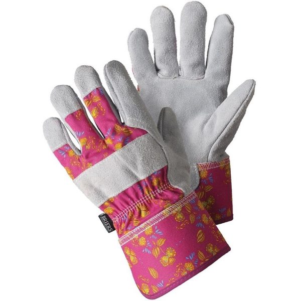 Briers Ladies Oriental Floral Rigger Gloves B6911 Work/Garden (Medium)
