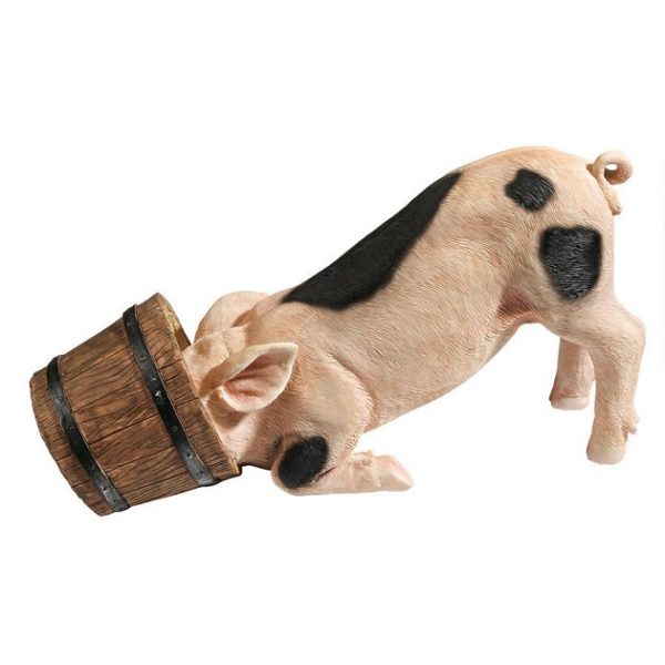 New Design Toscano Bucket Head Piglet Statue Garden Ornament