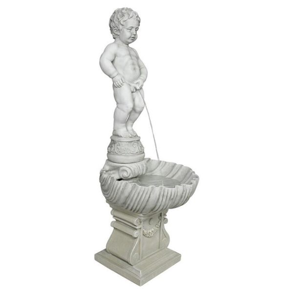 Design Toscano The Peeing Boy of Brussels Piped Garden Statue Ornament
