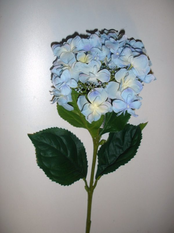 Pack x3 Deluxe Stems Large Light Blue Hydrangea Silk Flowers