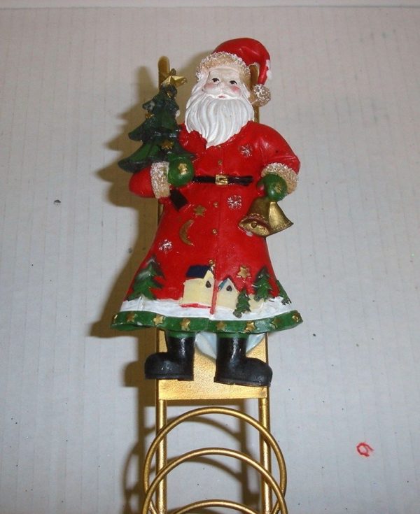 Door Hanging Metal Design Xmas Card Holder (Approx 50 Cards) Santa Design