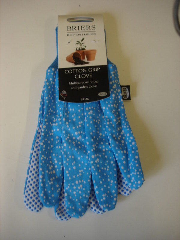 Pair Briers Dotty Gardening Gloves Medium B4345 Quality Blue Design