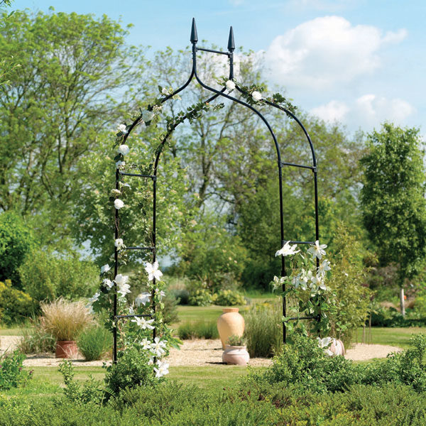 Gardman 2.95 x 1.4m Deluxe Gothic Garden Arch - Black