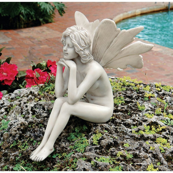 Design Toscano "Secret Garden Fairies" Pondering Fairy Ornament PD1546