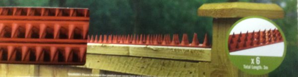 Pack 6 x 50cm Anti Pest Spike Strips Fence Guard