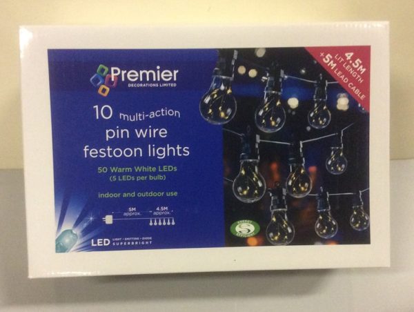 Set 10 Warm White Multi Function Festoon Party Lights Copper Pin Wire LEDs