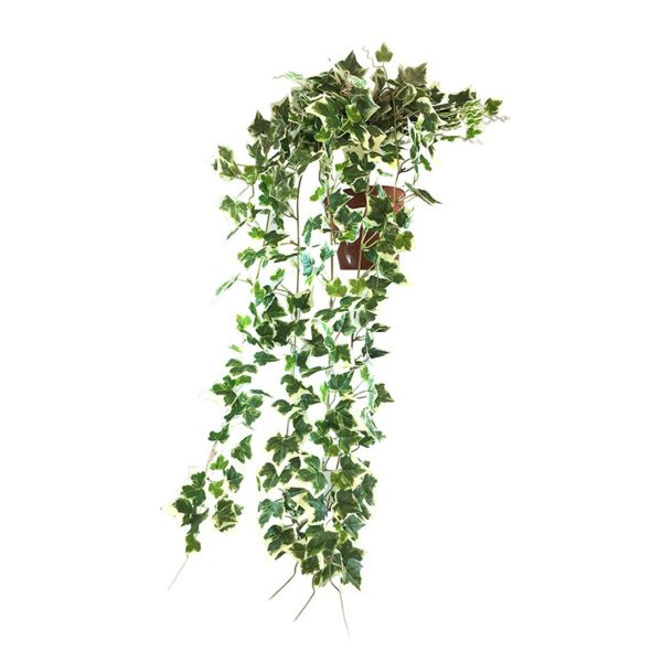 New Artificial Trailing Ivy Bush 'Potted' Variegated, 60cm Trails