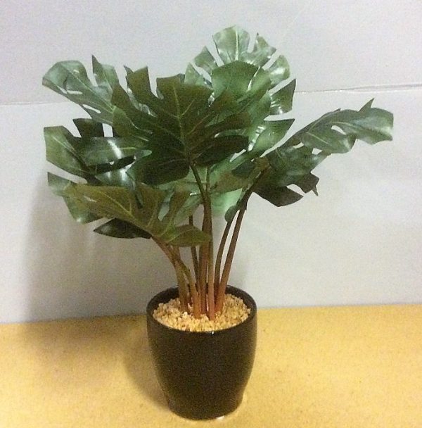 Philodendron Plant / Bush Artificial Silk Flower Potted Plant 55cm Tall