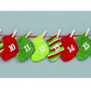 New Design Premier 1.6m Mini Stocking Advent Garland Fabric