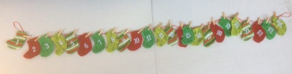New Design Premier 1.6m Mini Stocking Advent Garland Fabric