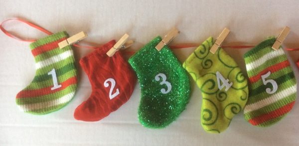 New Design Premier 1.6m Mini Stocking Advent Garland Fabric