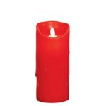 Flameless Red Melting Effect LED Dancing Candle Medium Size 18cm Tall With Timer