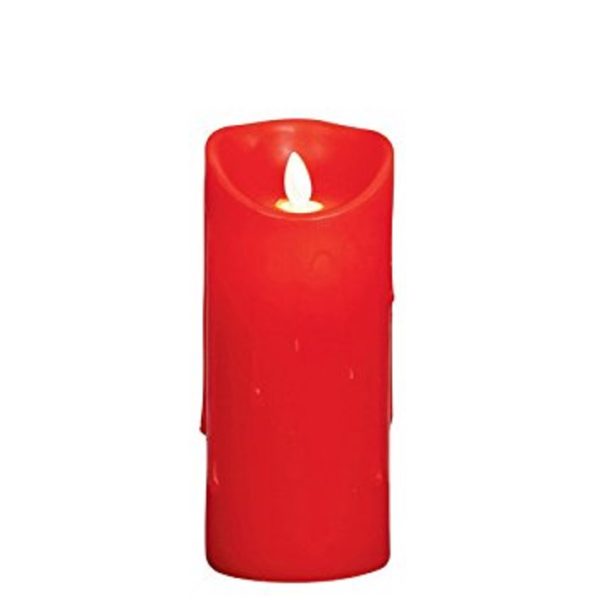 Flameless Red Melting Effect LED Dancing Candle Medium Size 18cm Tall With Timer