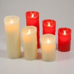 Flameless Red Melting Effect LED Dancing Candle Medium Size 18cm Tall With Timer
