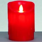 Flameless Red Melting Effect LED Dancing Candle Medium Size 18cm Tall With Timer