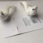 Pair White Turtle Dove / Birds Christmas Decorations 12cm For Wreath/Garland/Tree