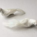 Pair White Turtle Dove / Birds Christmas Decorations 12cm For Wreath/Garland/Tree