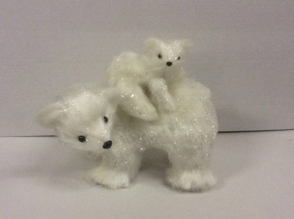 New Polar Bear & Baby Cub Figure Christmas Decoration 27cm