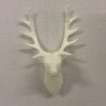 Pack x4 Reindeer Head Christmas Tree Ornaments 10cm White