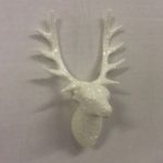 Pack x4 Reindeer Head Christmas Tree Ornaments 10cm White