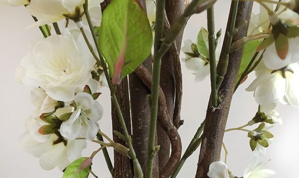 New Artificial Cherry Blossom Tree 150cm (5ft) Cream Indoor Houseplant