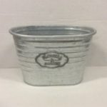 Set x 3 Tin Planters 'Flowers & Garden ' Logo 16-28cm
