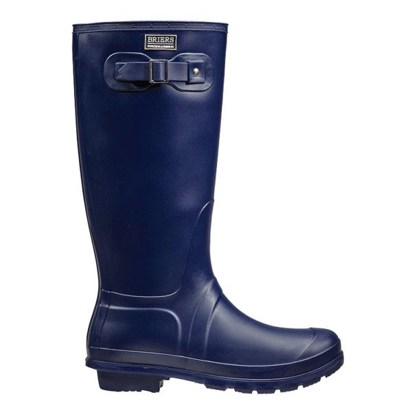 Briers Classic Navy Rubber Look PVC Wellington Boots Unisex UK Size 7