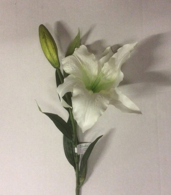 Pack x12 Stems Artificial Silk Flowers Casablanca Lily Cream
