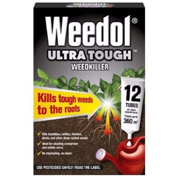 Weedol Ultra Tough Liquid Concentrate Weedkiller - 12 Tube Pack