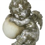 Pair Antique Silver Sleeping Cherub Decorations/ Ornaments 15.5cm OFFER!