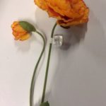 Orange Giant Double Poppy & Bud Artificial Silk Flowers 32in Tall Pack 6 Stems
