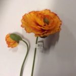 Orange Giant Double Poppy & Bud Artificial Silk Flowers 32in Tall Pack 6 Stems