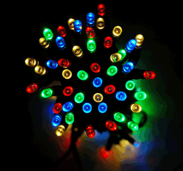 100 LED Multi Colour Solar Outdoor Fairy Lights Luxform On-Flicker-Off Modes