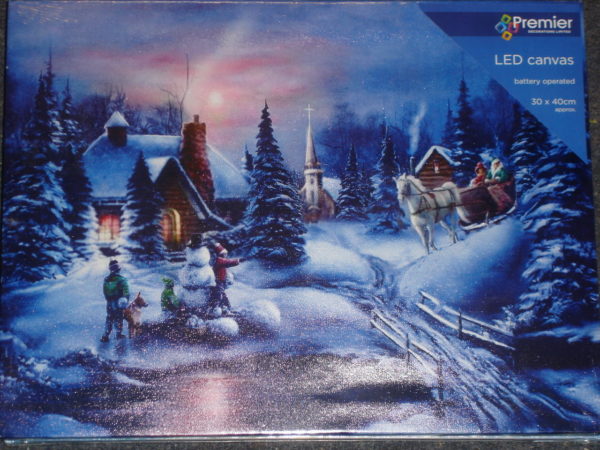 Canvas Print LED Lights Winter Homecoming 40x30cm Battery-Operated Christmas