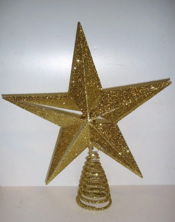 Gold Tree Top Star Christmas Tree Decoration 11" Shades