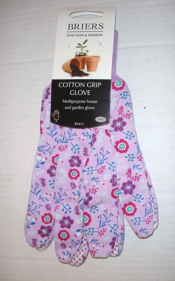 Pair Lavender Floral Gardening Gloves Medium B4433 Briers