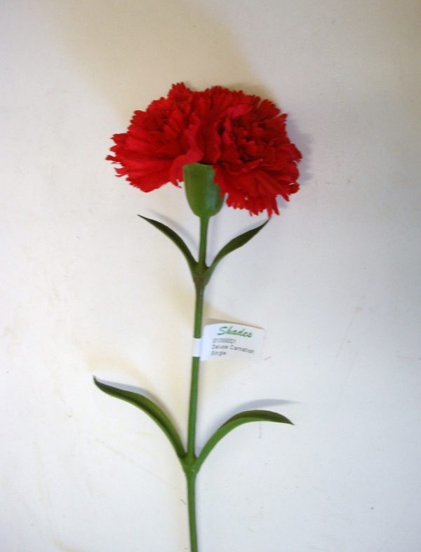 Red Carnation Deluxe Artificial Silk Flowers Pack x12 Stems