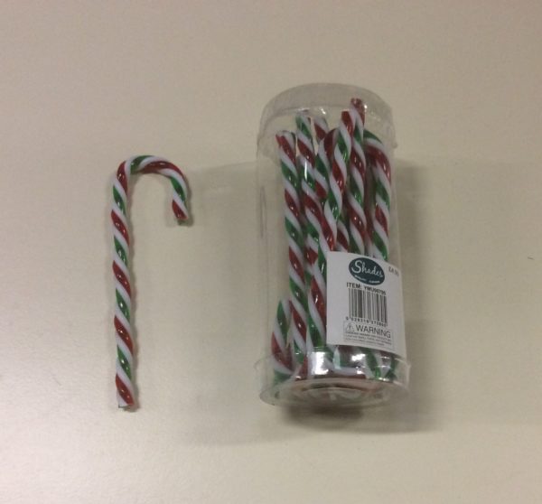 Pack 14 Candy Canes Red/Green Acrylic Christmas Tree Decorations 5"