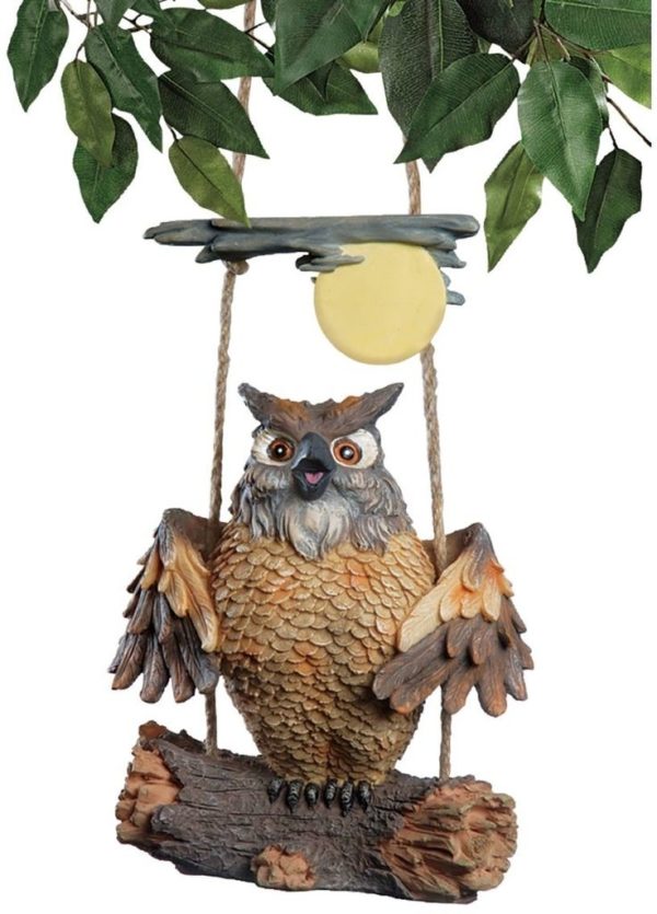 Design Toscano Howie the Hoot Owl Swinging Sculpture Garden ornament