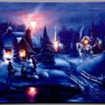 Canvas Print LED Lights Winter Homecoming 40x30cm Battery-Operated Christmas