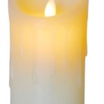 Cream Flameless Melting Effect LED Dancing Candle Medium 18cm Tall With Timer