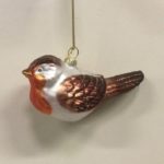Traditional Christmas Tree Ornaments Glass Robins 12cm Pack x2